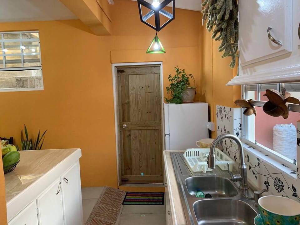 Villa | Private kitchen | Fridge, microwave, oven, stovetop
