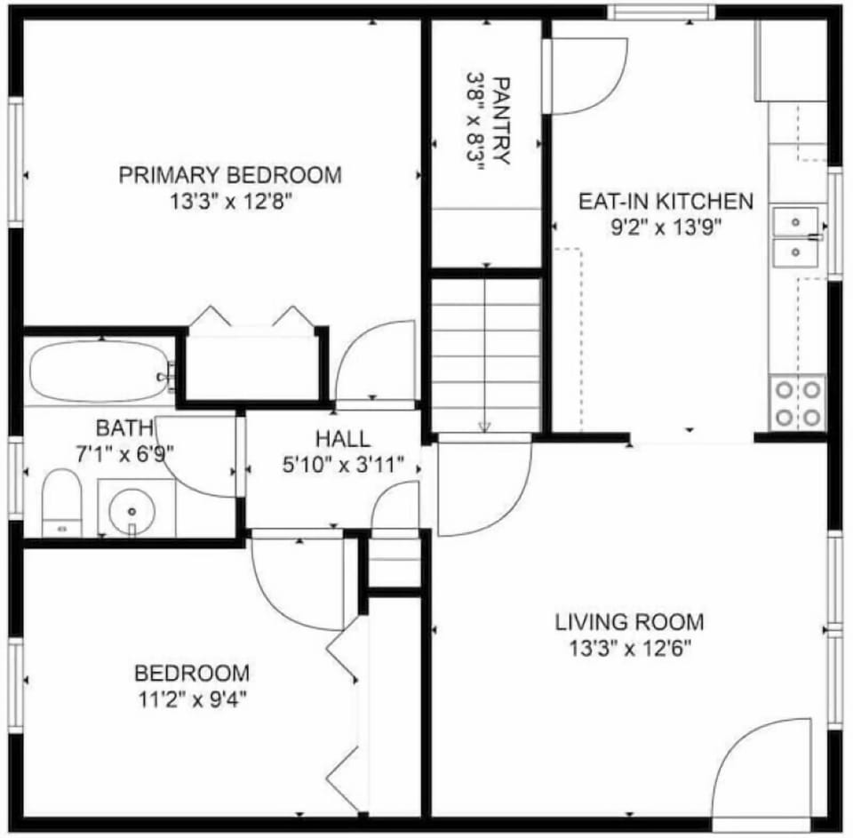 Nice flowing floor plan with adequate space for at least 4 people