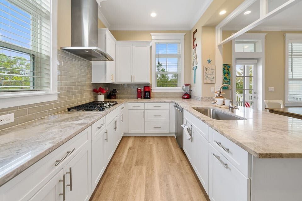 Fully stocked kitchen for preparing meals