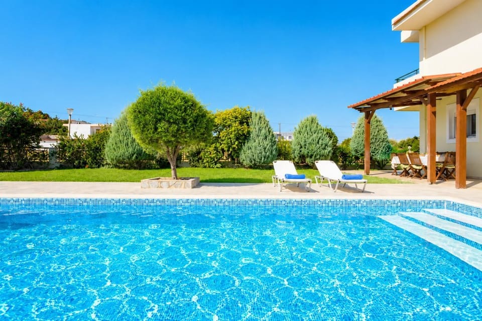 Private pool, terrace, and garden