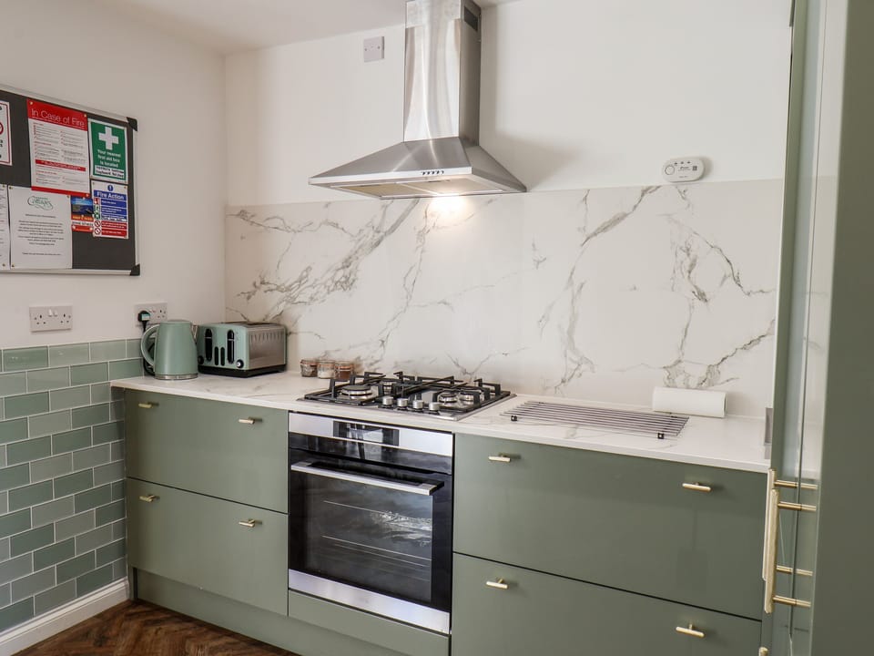 Fridge, dishwasher, electric kettle, toaster