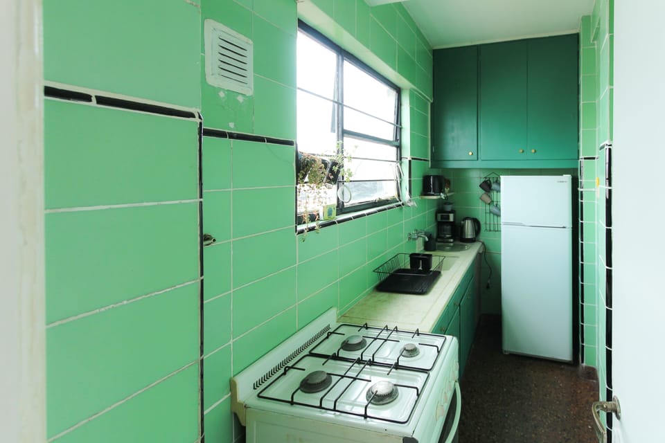 City Studio | Private kitchen | Full-size fridge, microwave, oven, toaster