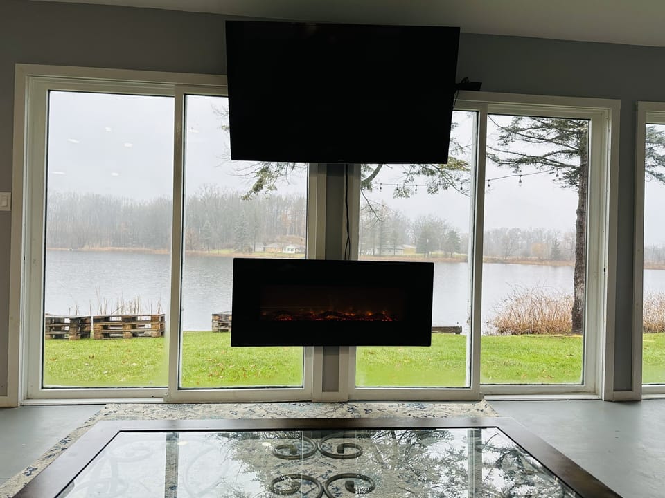 Smart TV with fireplace