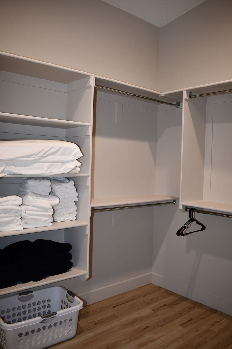 Fully stocked closets with towel and extra linens