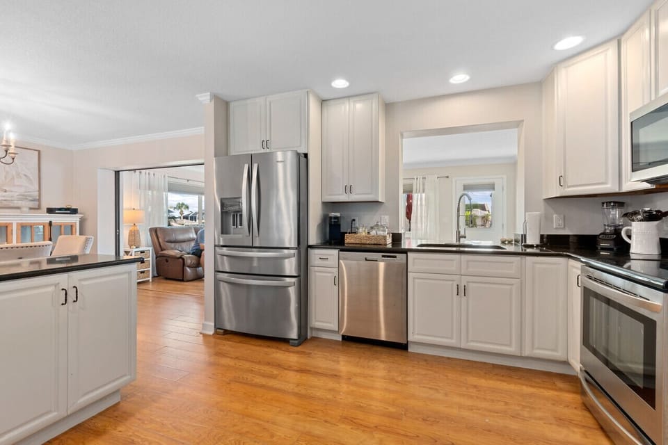 Big Kitchen with Stainless Steel Appliances