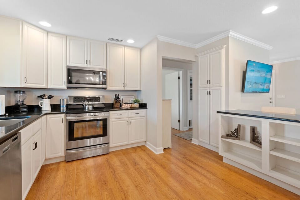 Big Kitchen with Stainless Steel Appliances
