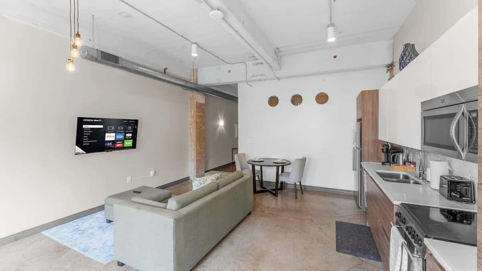 Modern urban retreat with stunning skyline views and chic, stylish decor.