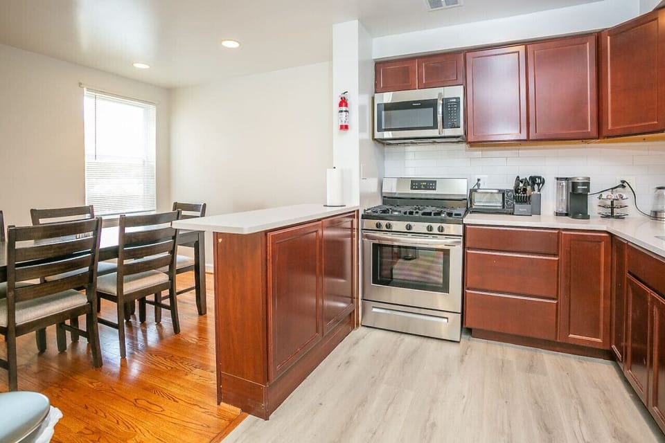 Kitchen and the dining room