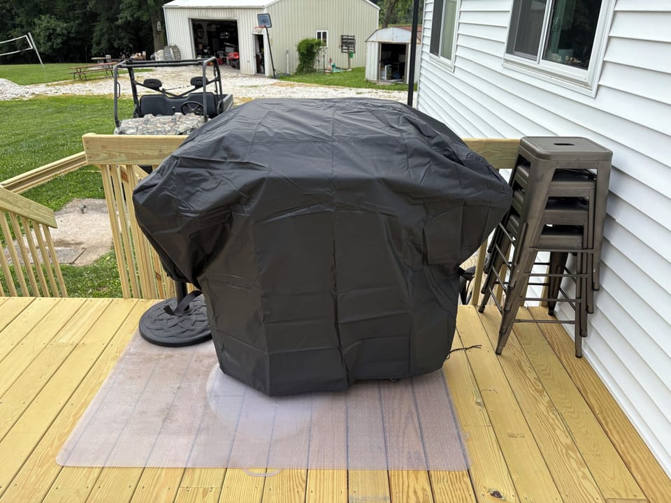 Propane gas grill available just steps from the kitchen. Charcoal grills as well