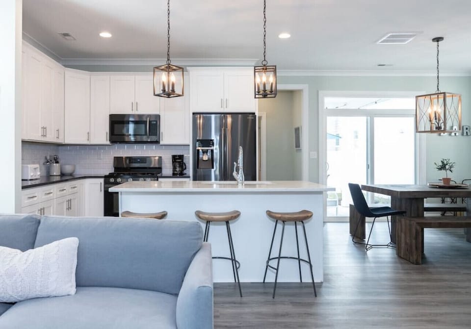 The open floor plan has room for everyone!