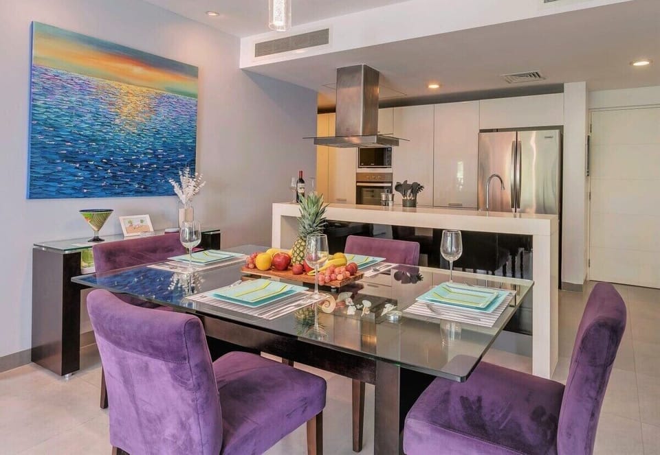 Luxurious dining table to enjoy meals at home