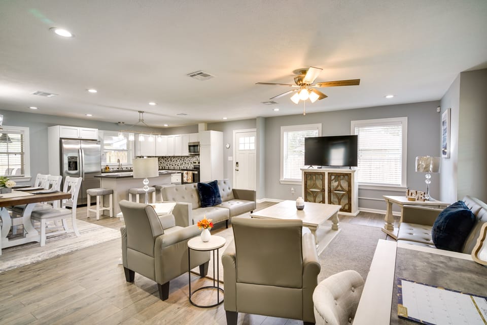 Living Room | 2 Futons | Main Floor | Dedicated Workspace