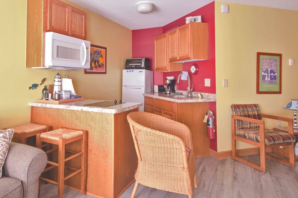 The kitchen is small but it works great!