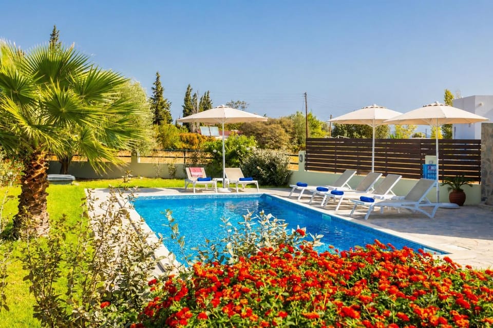 Private pool, terrace, and garden