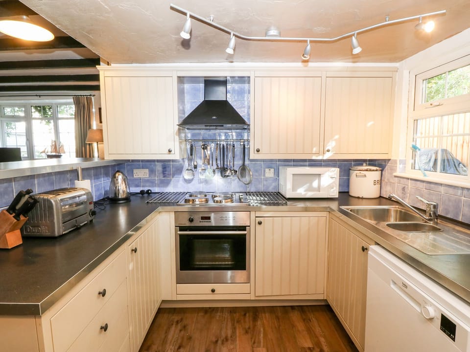 Fridge, dishwasher, electric kettle, toaster