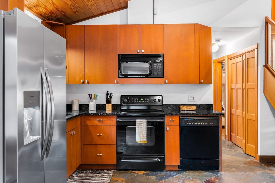 Fully equipped kitchen for your culinary retreat.