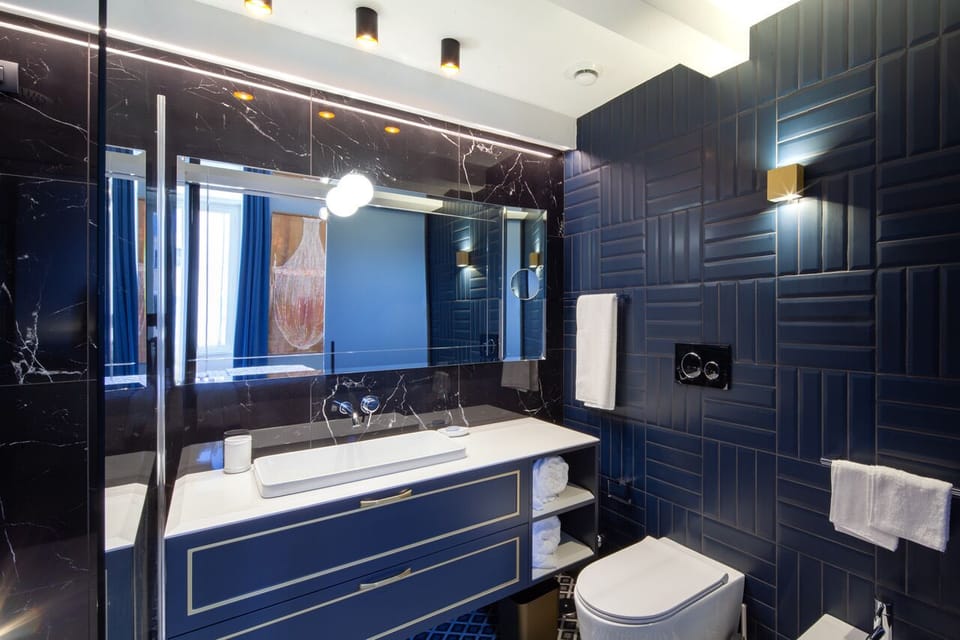 Junior Suite 3 | Bathroom | Shower, rainfall showerhead, free toiletries, hair dryer