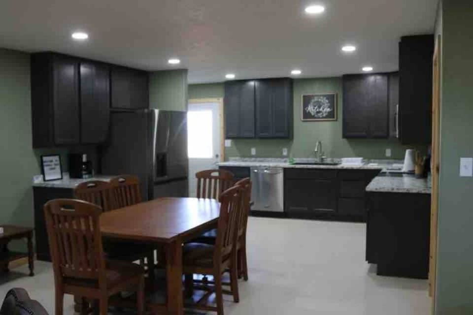 Large kitchen with all the basic items needed to prepare a meal