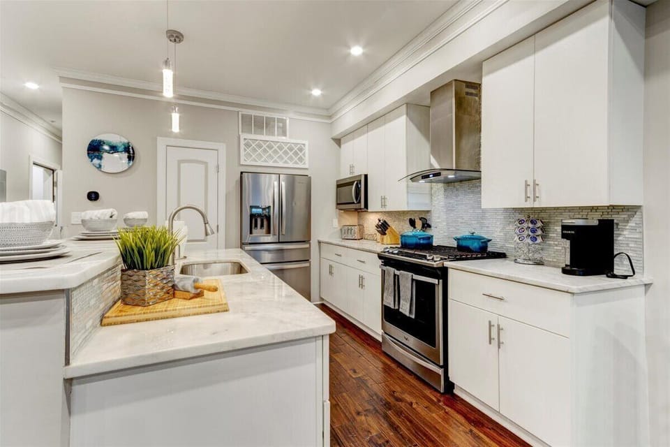 Fully Stocked Kitchen with gas stove and range