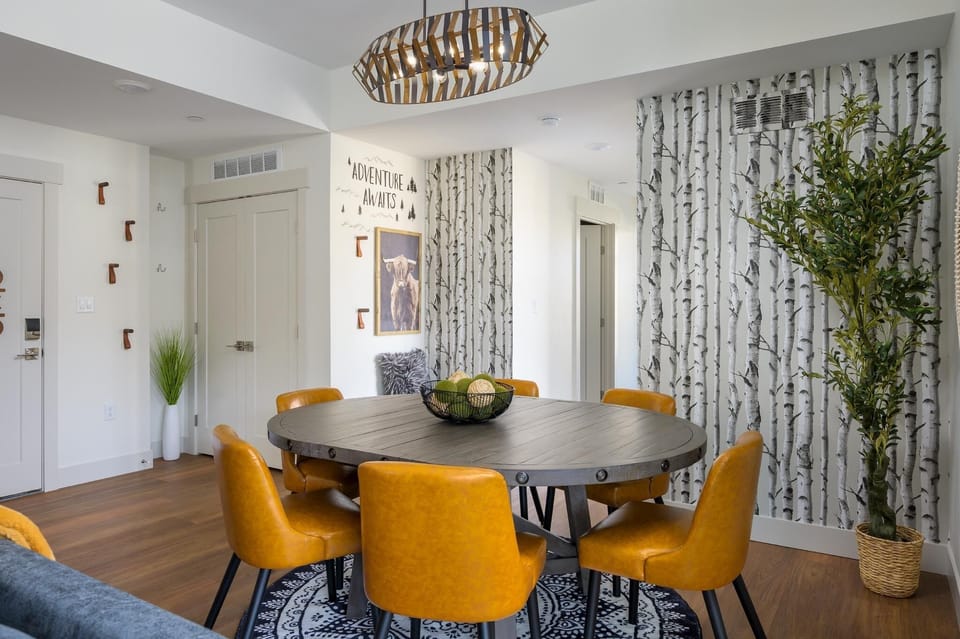 Dining room table with room for six