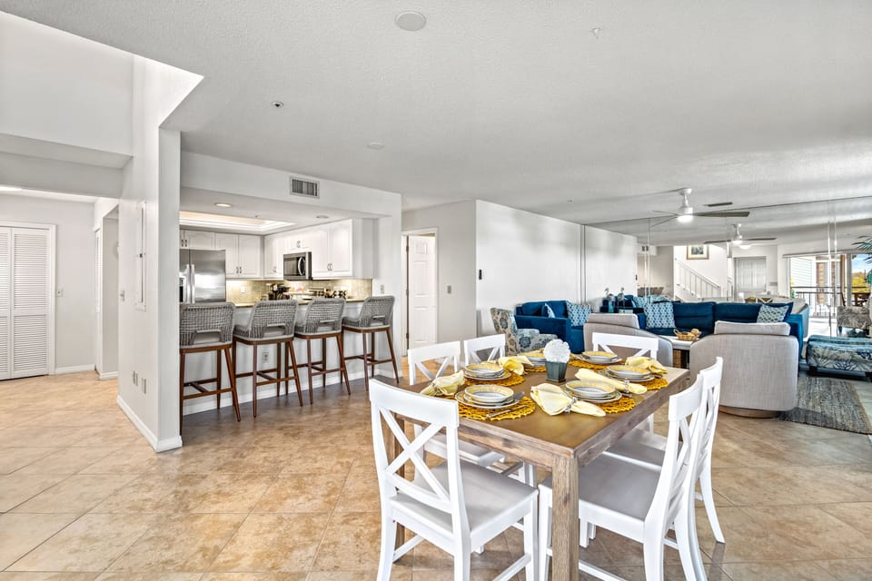 Dining and kitchen.