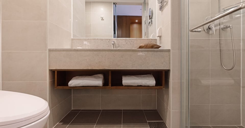 Hair dryer, bathrobes, slippers, bidet