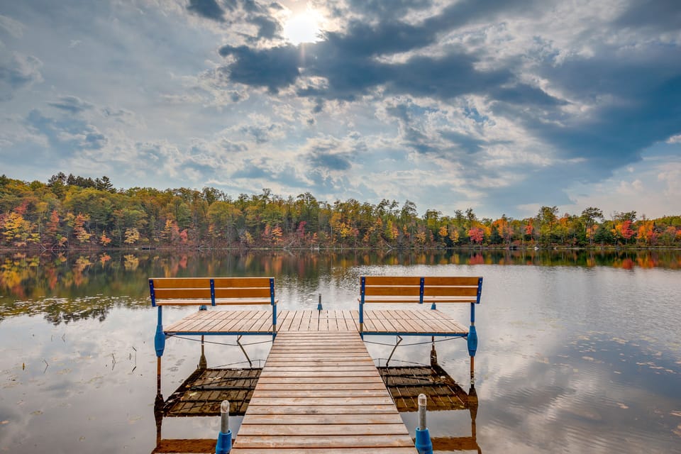 Dock looking out over Camp Twenty-One Lake
