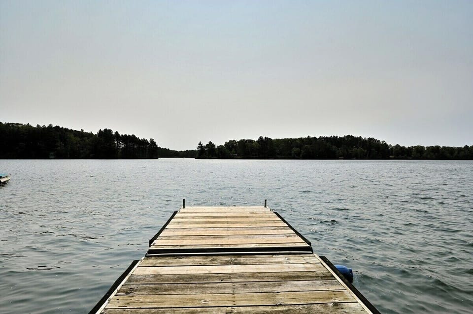 The end of the wooden pier.