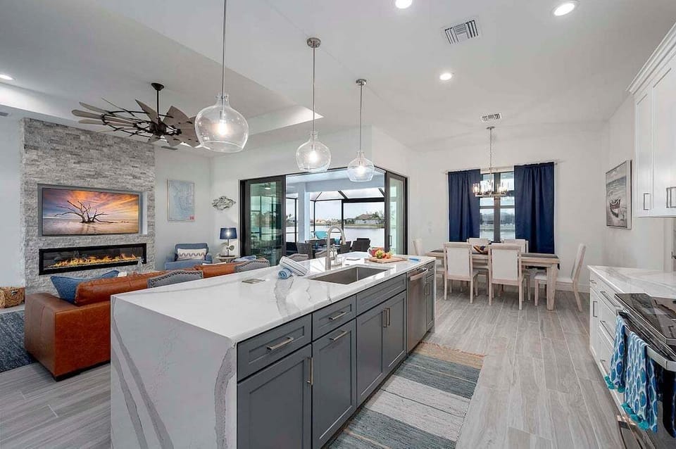 View of the Kitchen to the Open Living Space