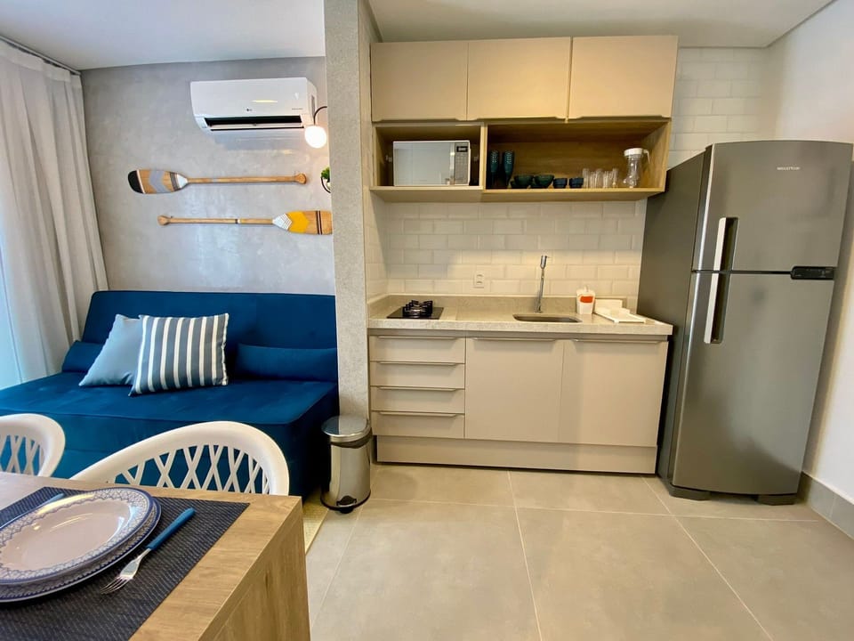 Apartment | Private kitchen | Full-size fridge, microwave, blender, cookware/dishes/utensils