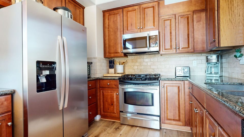 Indoors, Kitchen, Microwave, Oven, Refrigerator