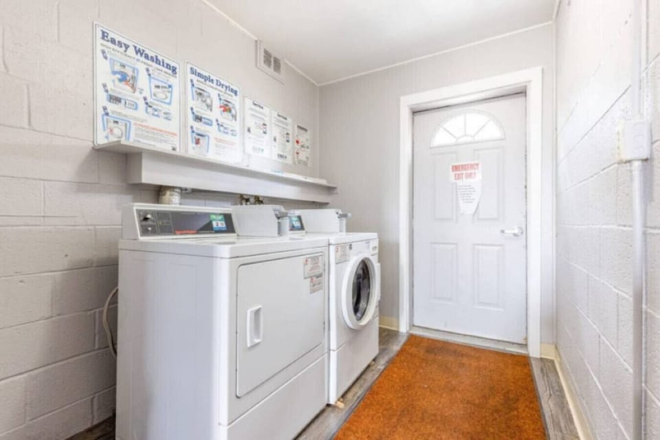 Utilize the coin-operated laundry for washing your clothes