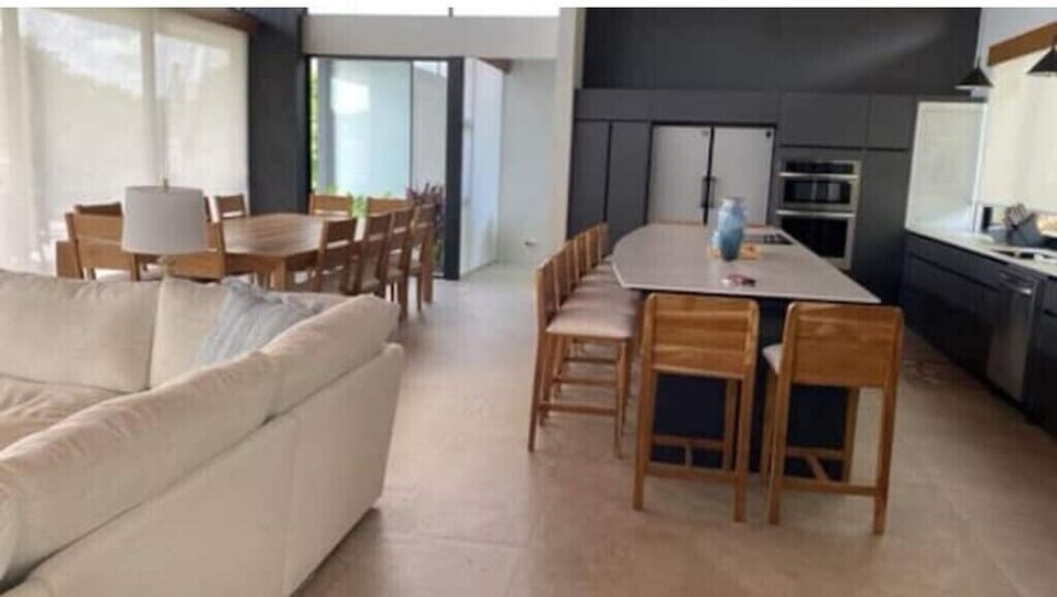 Perfect for large family gatherings.  Dining table seats up to 12.