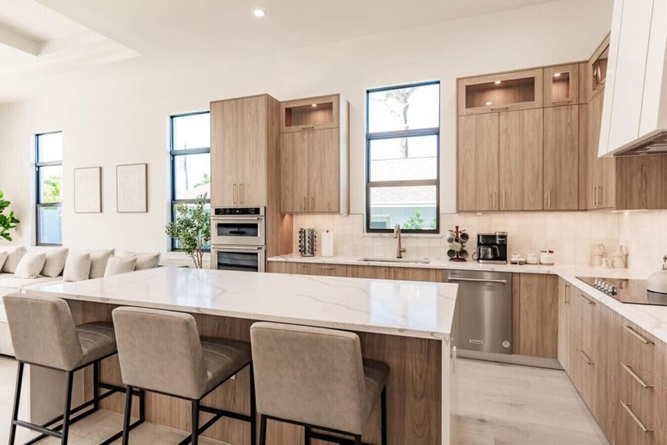 Gourmet Kitchen with Barstool Seating.