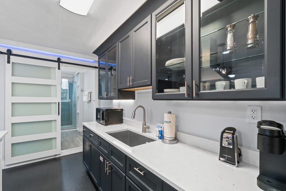 Standard Studio | Private kitchen | Full-size fridge, microwave, oven, stovetop