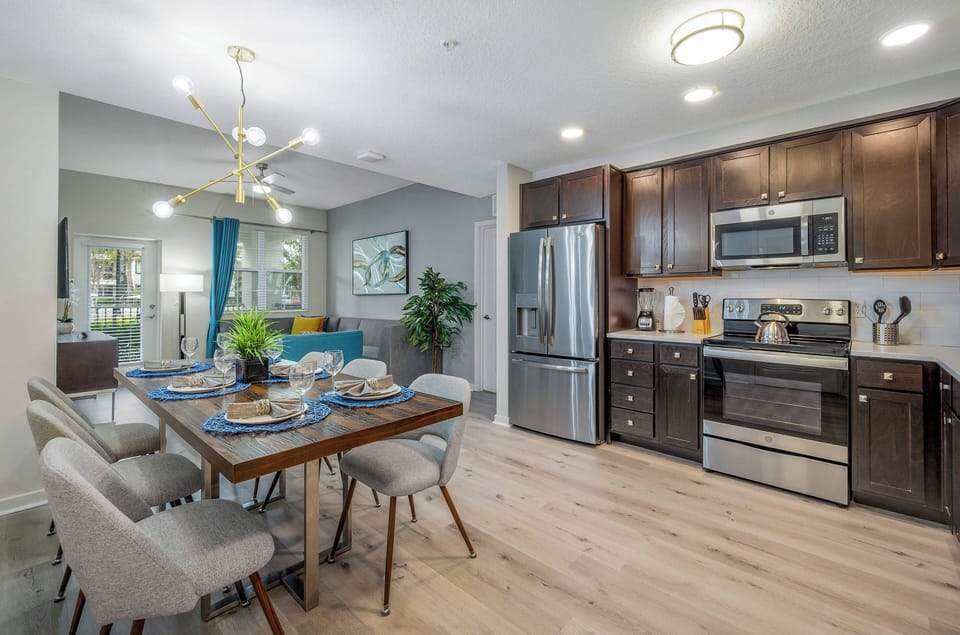 Dining area and kitchen