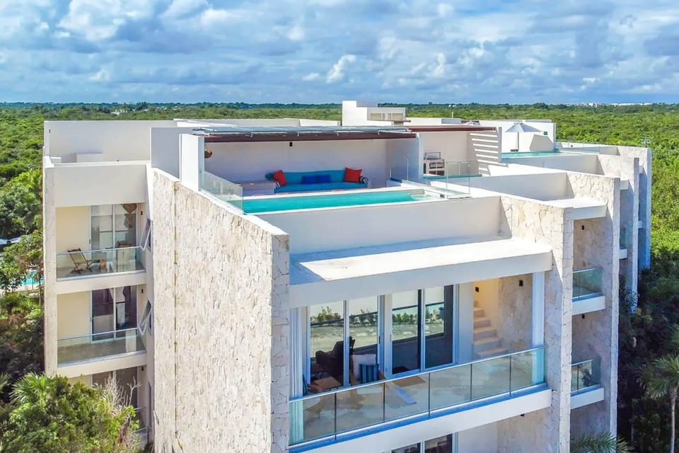 Luxury private terrace with pool and Caribbean views—your ultimate seaside retreat.