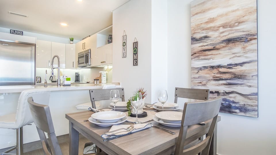Dining table for 4 guests.