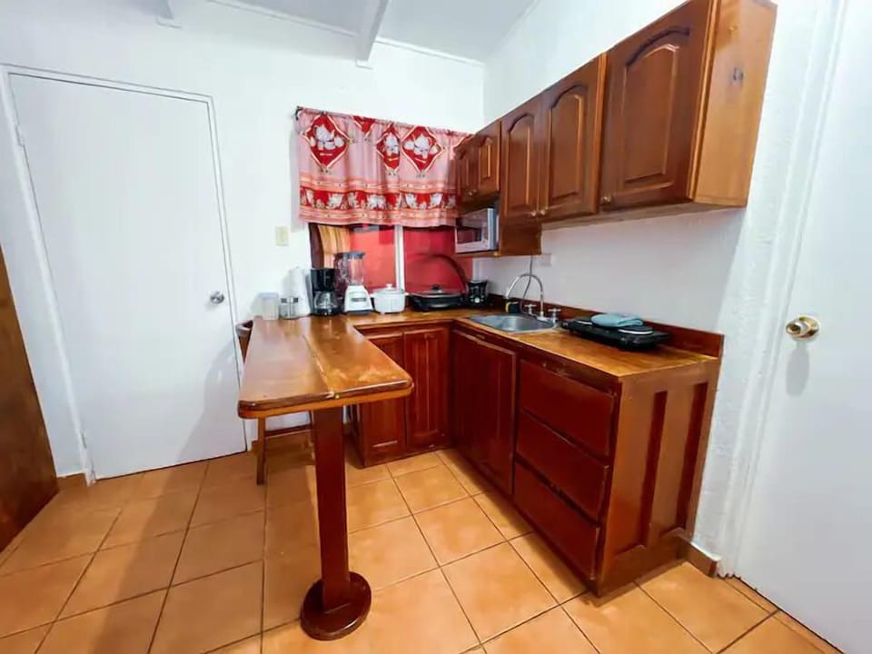 Standard Villa | Private kitchen | Fridge, microwave, cookware/dishes/utensils