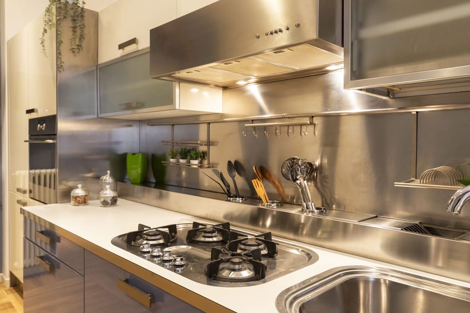 Design Apartment | Private kitchen | Full-size fridge, oven, stovetop, espresso maker