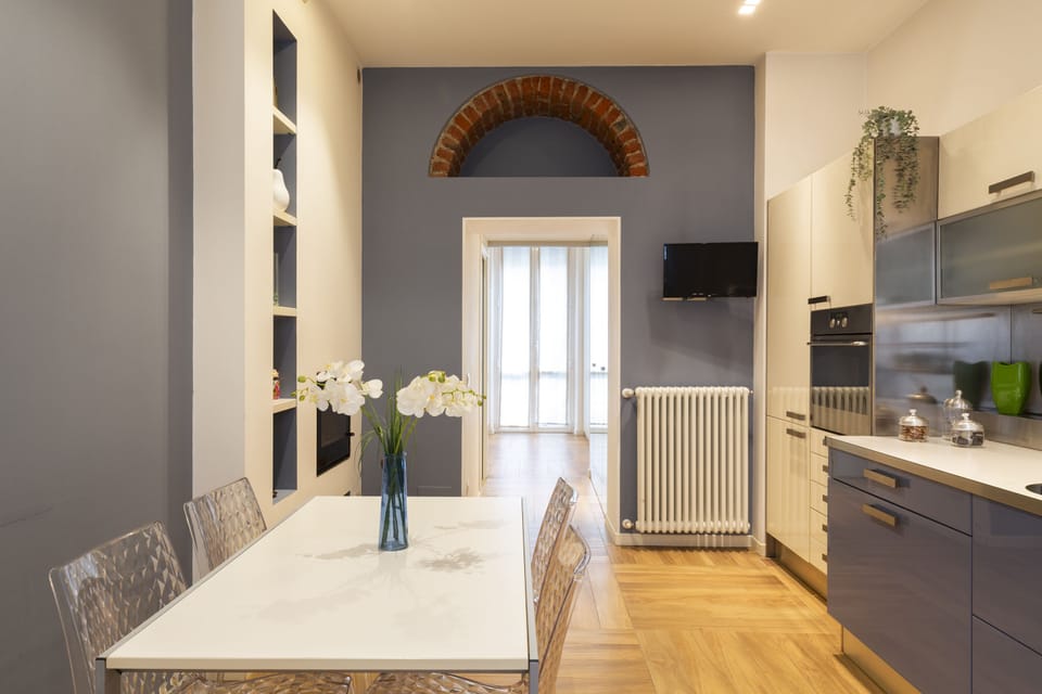 Design Apartment | Private kitchen | Full-size fridge, oven, stovetop, espresso maker