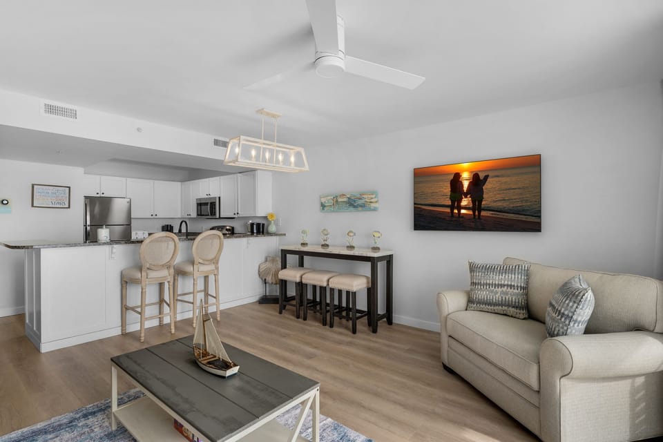Living room with flat screen TV