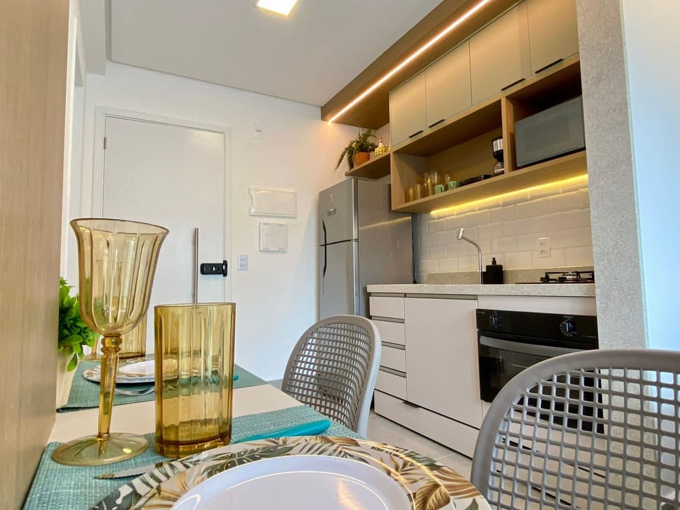 Apartment | Private kitchen | Full-size fridge, microwave, blender, cookware/dishes/utensils