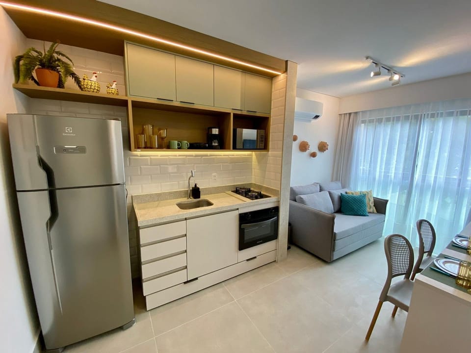 Apartment | Private kitchen | Full-size fridge, microwave, blender, cookware/dishes/utensils