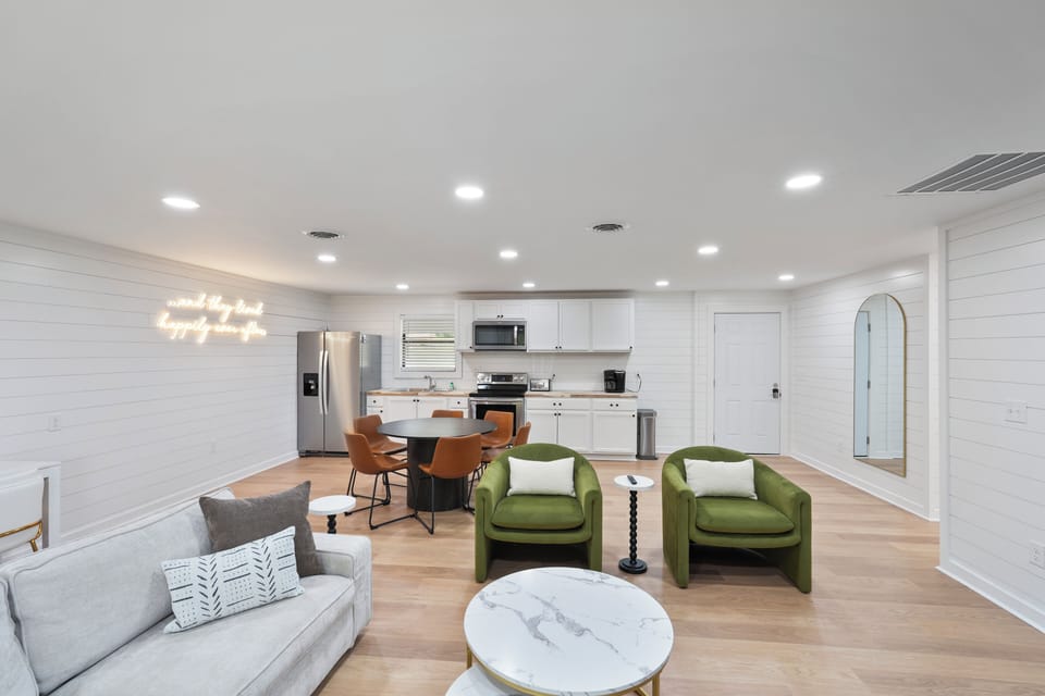 Our newly renovated Bridal Suite features a large, beautifully designed living room and a fully equipped kitchen—perfect for relaxing in style before and after your big day. Experience comfort and luxury all in one place!