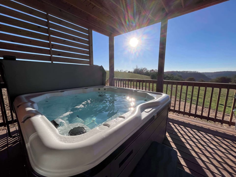 hot tub on the porch