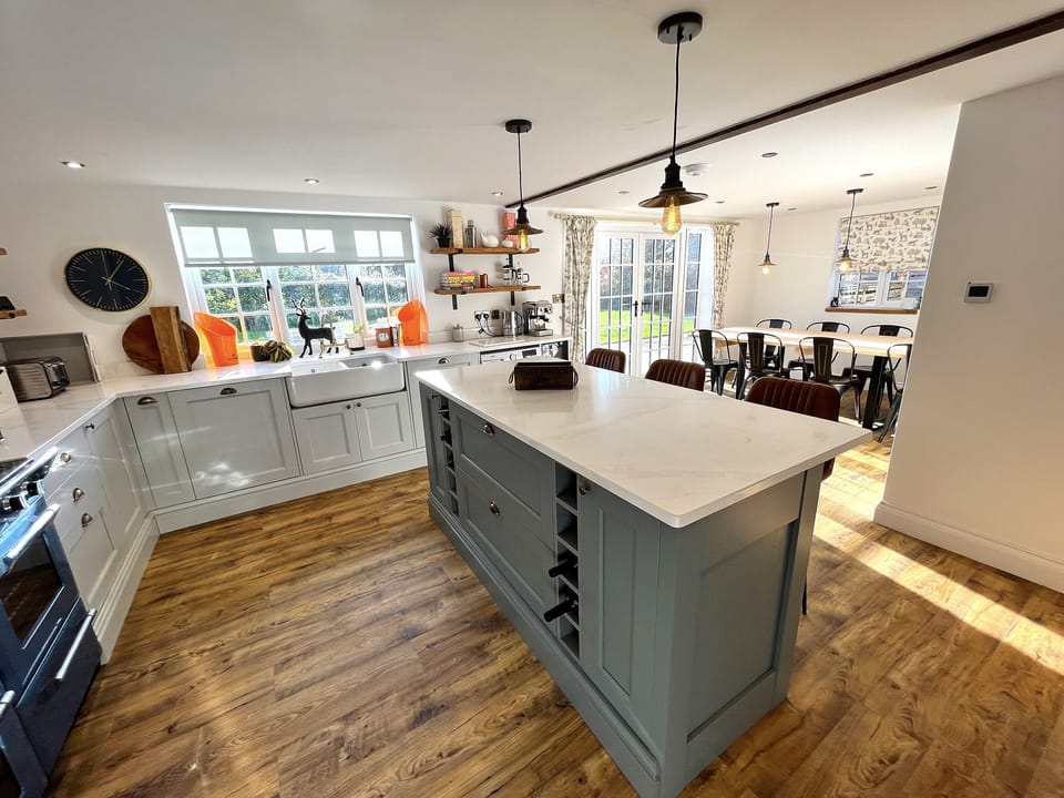 Fridge, dishwasher, electric kettle, toaster