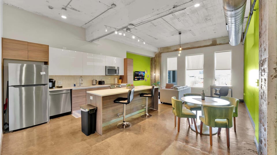 Enjoy modern appliances and city views while whipping up delicious meals!