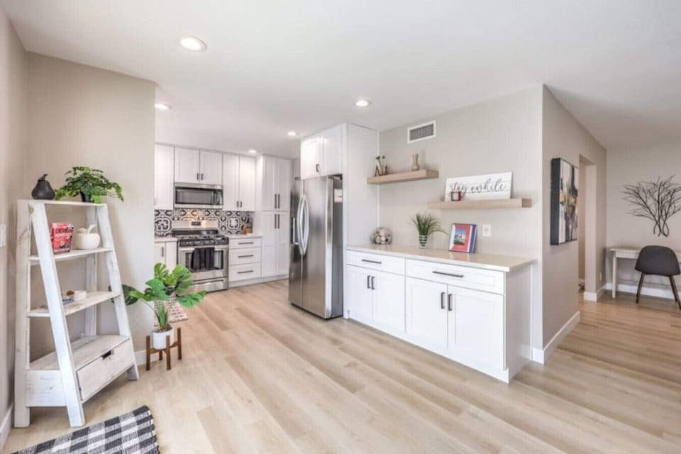 Kitchen with Pool View