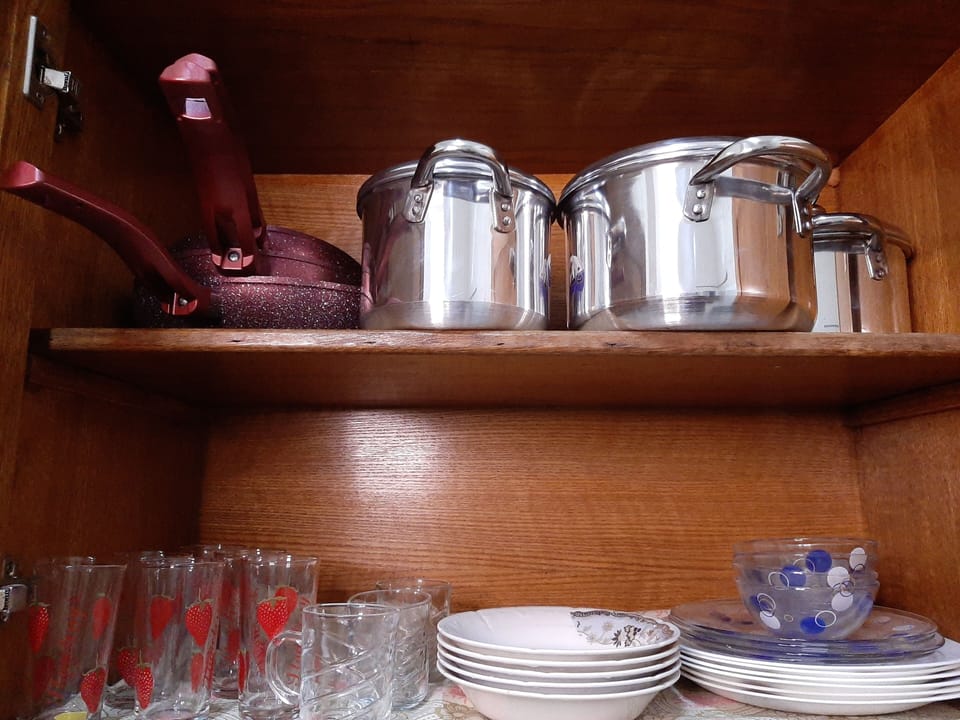 Deluxe Apartment | Private kitchen | Full-size fridge, microwave, oven, stovetop